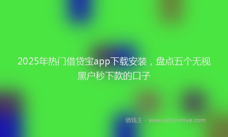 2025年热门借贷宝app下载安装，盘点五个无视黑户秒下款的口子