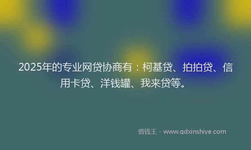 2025年的专业网贷协商有：柯基贷、拍拍贷、信用卡贷、洋钱罐、我来贷等。