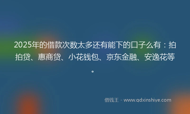 2025年的借款次数太多还有能下的口子么有：拍拍贷、惠商贷、小花钱包、京东金融、安逸花等。