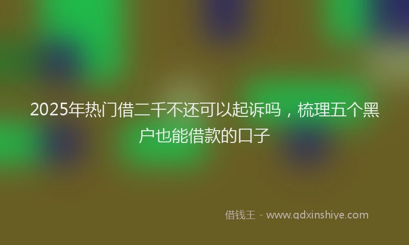 2025年热门借二千不还可以起诉吗，梳理五个黑户也能借款的口子