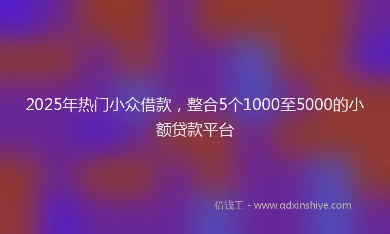 2025年热门小众借款，整合5个1000至5000的小额贷款平台