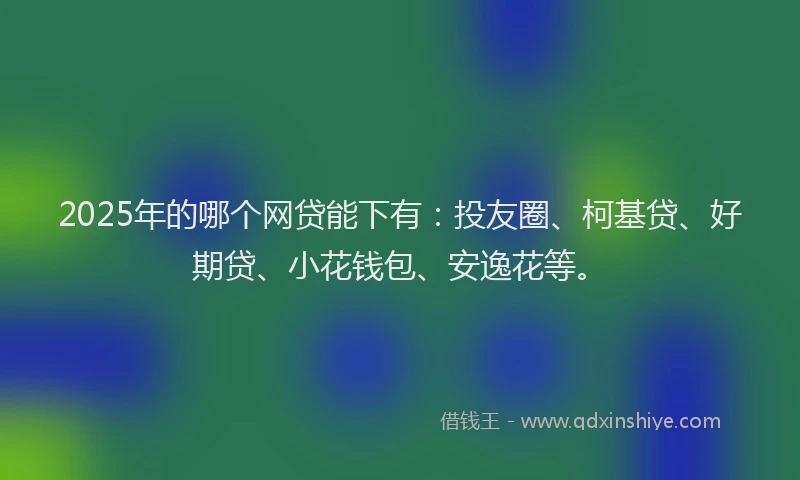 2025年的哪个网贷能下有：投友圈、柯基贷、好期贷、小花钱包、安逸花等。