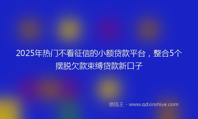 2025年热门不看征信的小额贷款平台，整合5个摆脱欠款束缚贷款新口子