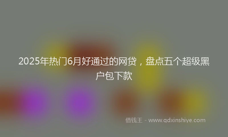 2025年热门6月好通过的网贷，盘点五个超级黑户包下款