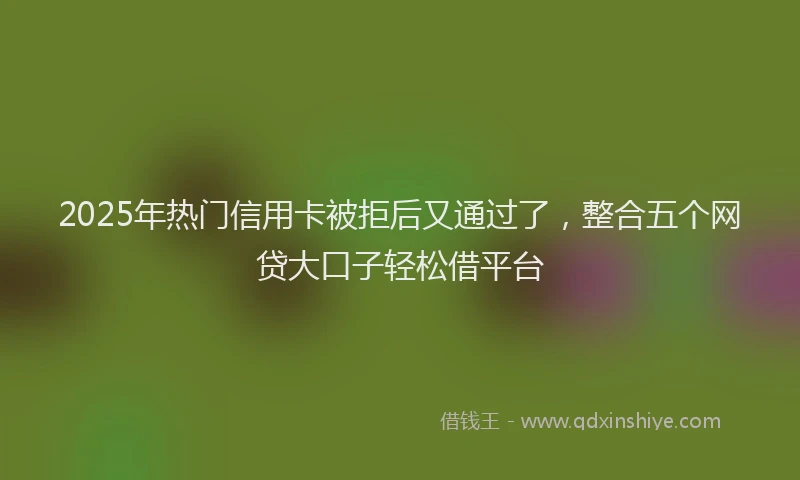 2025年热门信用卡被拒后又通过了，整合五个网贷大口子轻松借平台