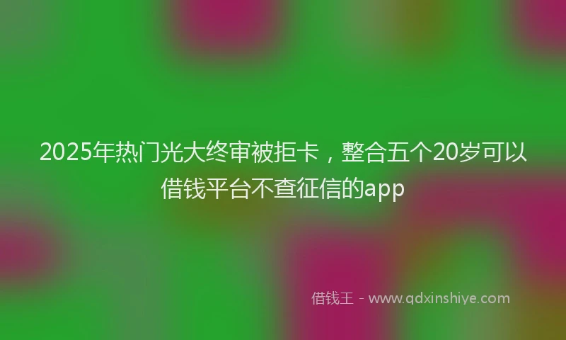 2025年热门光大终审被拒卡，整合五个20岁可以借钱平台不查征信的app