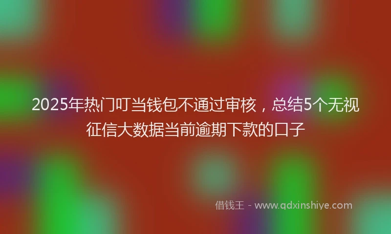 2025年热门叮当钱包不通过审核，总结5个无视征信大数据当前逾期下款的口子
