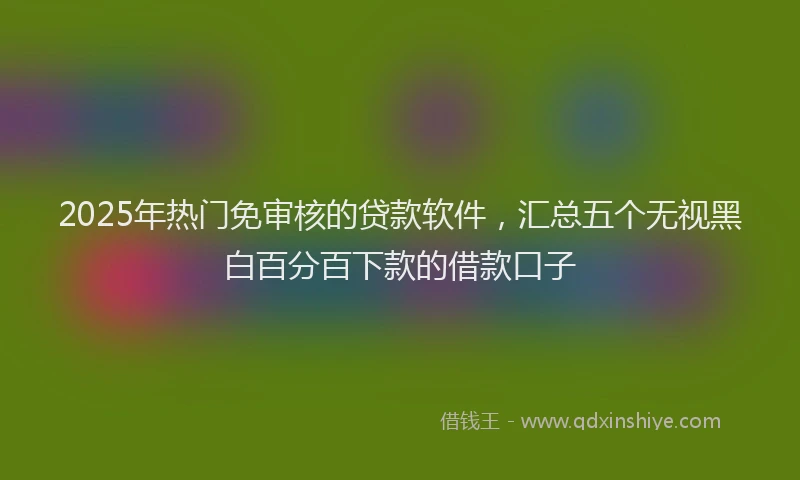 2025年热门免审核的贷款软件，汇总五个无视黑白百分百下款的借款口子