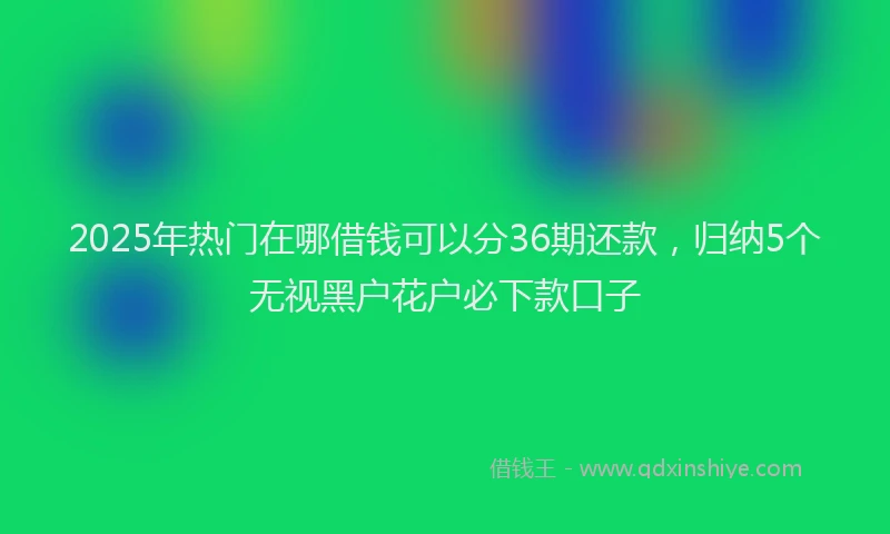 2025年热门在哪借钱可以分36期还款，归纳5个无视黑户花户必下款口子