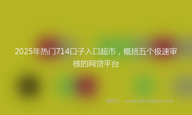 2025年热门714口子入口超市，概括五个极速审核的网贷平台