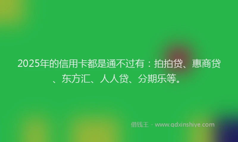 2025年的信用卡都是通不过有：拍拍贷、惠商贷、东方汇、人人贷、分期乐等。