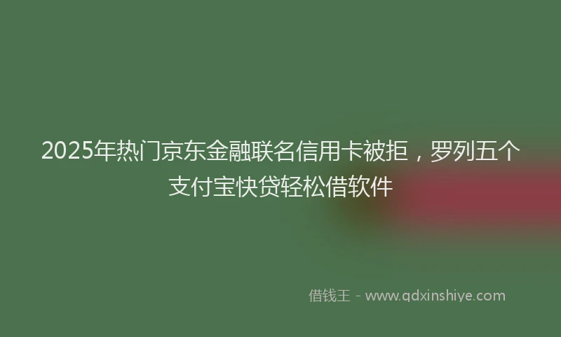 2025年热门京东金融联名信用卡被拒，罗列五个支付宝快贷轻松借软件