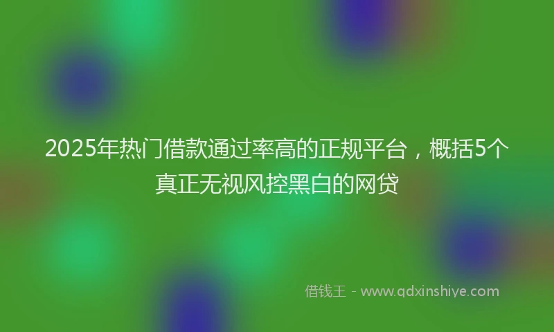 2025年热门借款通过率高的正规平台，概括5个真正无视风控黑白的网贷