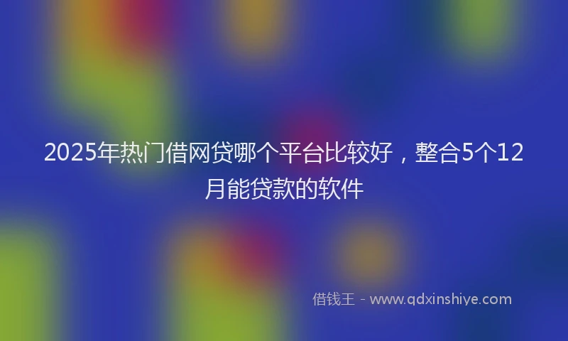 2025年热门借网贷哪个平台比较好，整合5个12月能贷款的软件