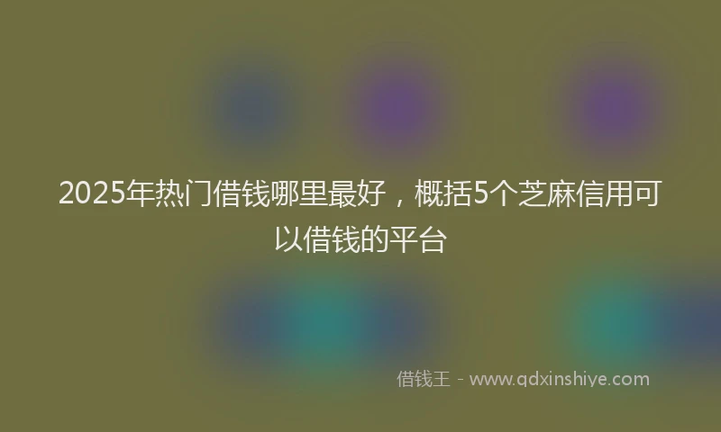 2025年热门借钱哪里最好，概括5个芝麻信用可以借钱的平台