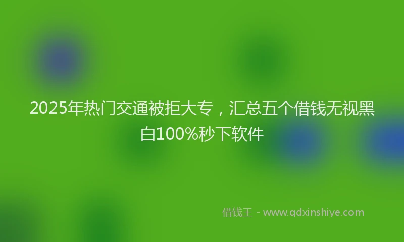 2025年热门交通被拒大专，汇总五个借钱无视黑白100%秒下软件