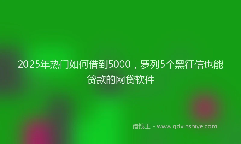2025年热门如何借到5000，罗列5个黑征信也能贷款的网贷软件