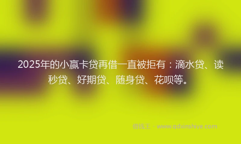 2025年的小赢卡贷再借一直被拒有：滴水贷、读秒贷、好期贷、随身贷、花呗等。