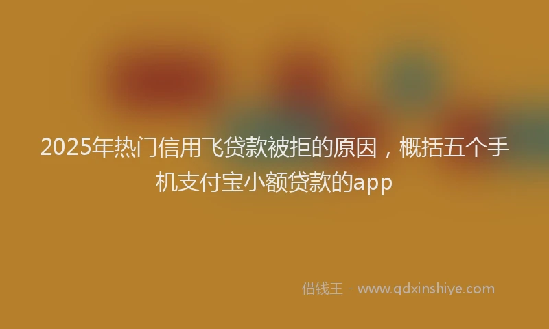 2025年热门信用飞贷款被拒的原因，概括五个手机支付宝小额贷款的app