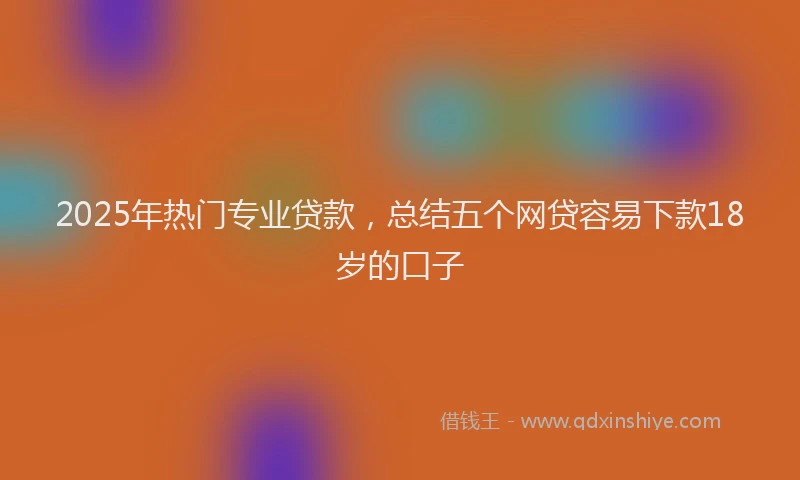 2025年热门专业贷款，总结五个网贷容易下款18岁的口子