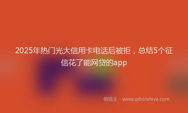 2025年热门光大信用卡电话后被拒，总结5个征信花了能网贷的app