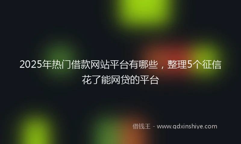 2025年热门借款网站平台有哪些，整理5个征信花了能网贷的平台