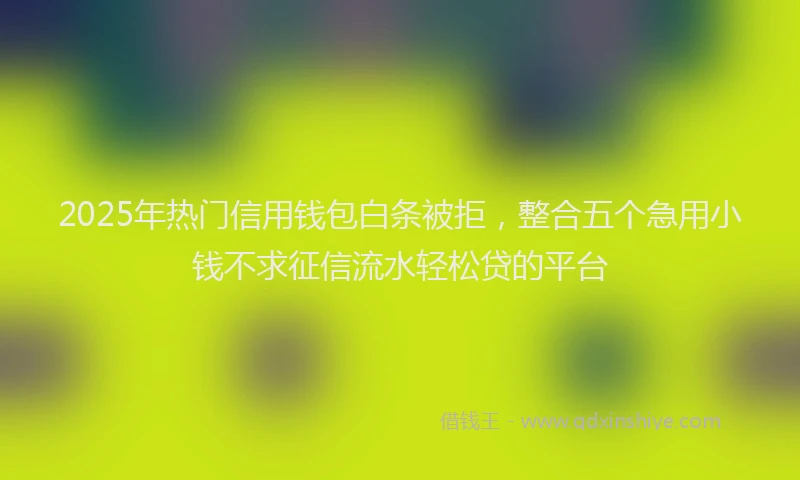 2025年热门信用钱包白条被拒，整合五个急用小钱不求征信流水轻松贷的平台