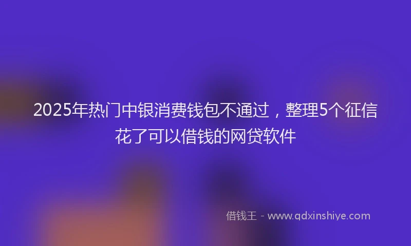 2025年热门中银消费钱包不通过，整理5个征信花了可以借钱的网贷软件