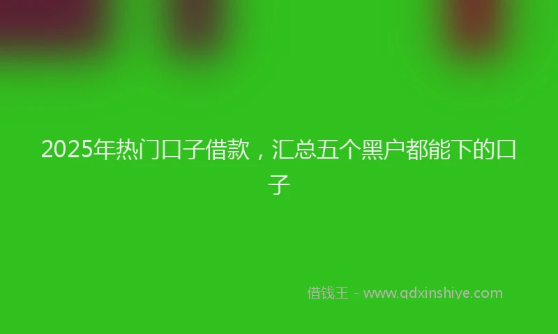 2025年热门口子借款，汇总五个黑户都能下的口子