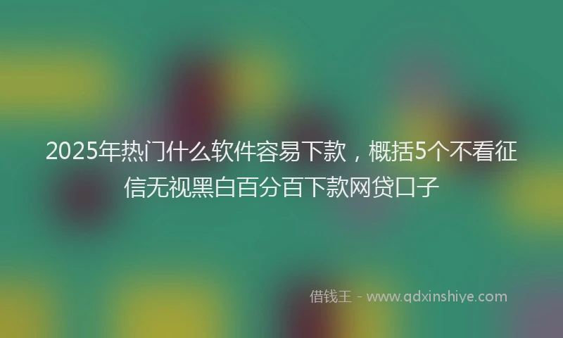 2025年热门什么软件容易下款，概括5个不看征信无视黑白百分百下款网贷口子