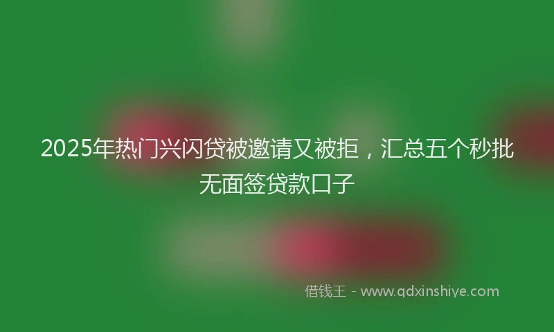2025年热门兴闪贷被邀请又被拒，汇总五个秒批无面签贷款口子