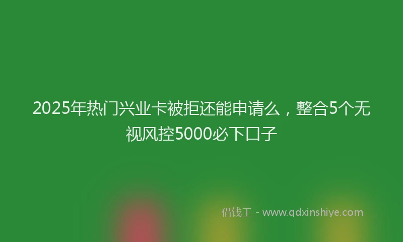 2025年热门兴业卡被拒还能申请么，整合5个无视风控5000必下口子