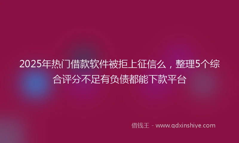 2025年热门借款软件被拒上征信么，整理5个综合评分不足有负债都能下款平台