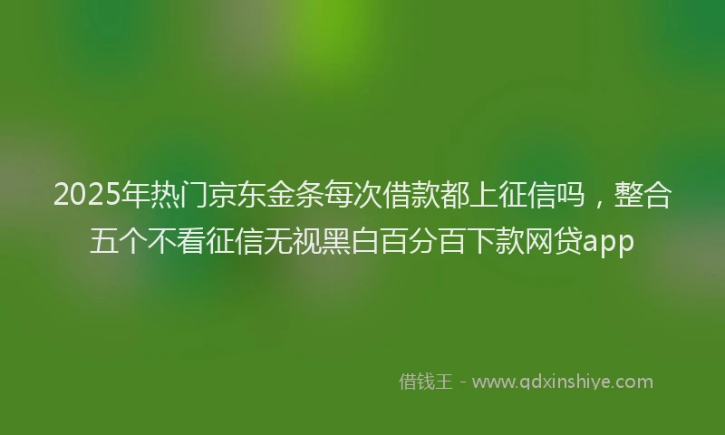 2025年热门京东金条每次借款都上征信吗，整合五个不看征信无视黑白百分百下款网贷app