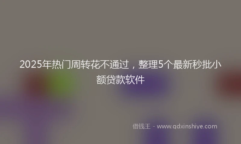 2025年热门周转花不通过，整理5个最新秒批小额贷款软件