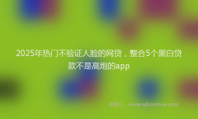 2025年热门不验证人脸的网贷，整合5个黑白贷款不是高炮的app