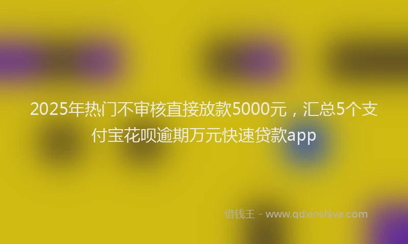 2025年热门不审核直接放款5000元，汇总5个支付宝花呗逾期万元快速贷款app