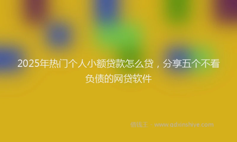 2025年热门个人小额贷款怎么贷，分享五个不看负债的网贷软件