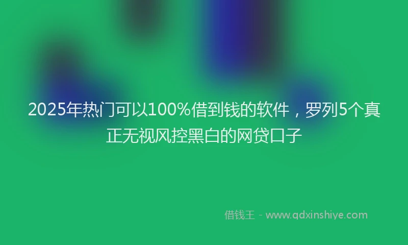 2025年热门可以100%借到钱的软件，罗列5个真正无视风控黑白的网贷口子