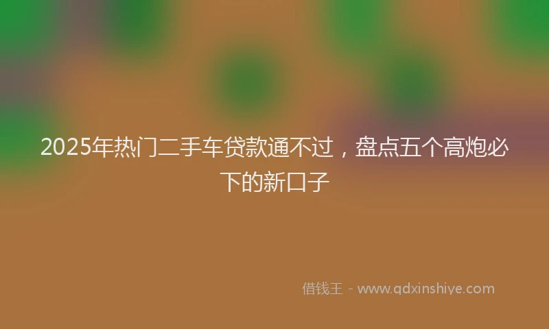 2025年热门二手车贷款通不过，盘点五个高炮必下的新口子