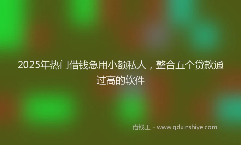 2025年热门借钱急用小额私人，整合五个贷款通过高的软件