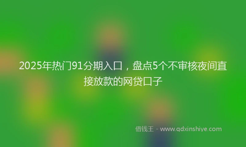 2025年热门91分期入口，盘点5个不审核夜间直接放款的网贷口子