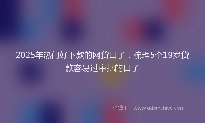 2025年热门好下款的网贷口子，梳理5个19岁贷款容易过审批的口子