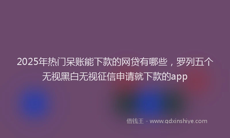 2025年热门呆账能下款的网贷有哪些，罗列五个无视黑白无视征信申请就下款的app