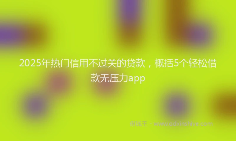 2025年热门信用不过关的贷款，概括5个轻松借款无压力app