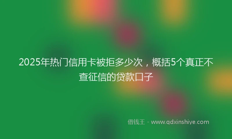 2025年热门信用卡被拒多少次，概括5个真正不查征信的贷款口子