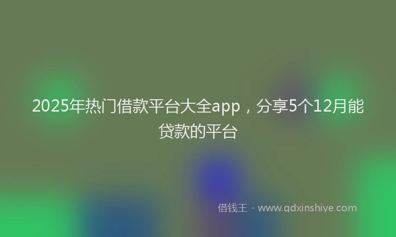 2025年热门借款平台大全app，分享5个12月能贷款的平台