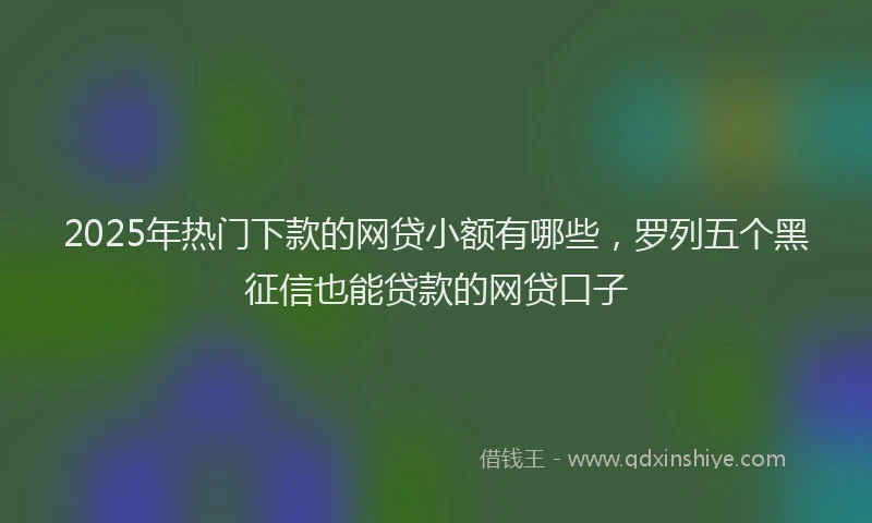 2025年热门下款的网贷小额有哪些，罗列五个黑征信也能贷款的网贷口子
