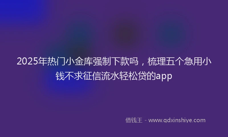2025年热门小金库强制下款吗，梳理五个急用小钱不求征信流水轻松贷的app
