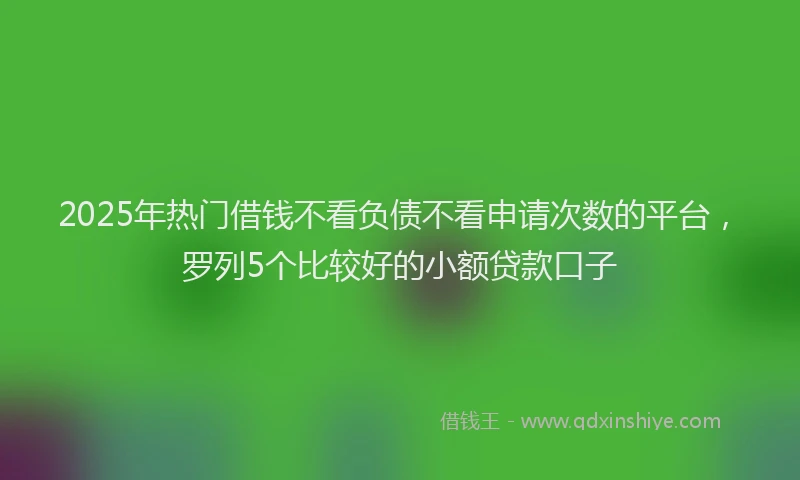 2025年热门借钱不看负债不看申请次数的平台，罗列5个比较好的小额贷款口子